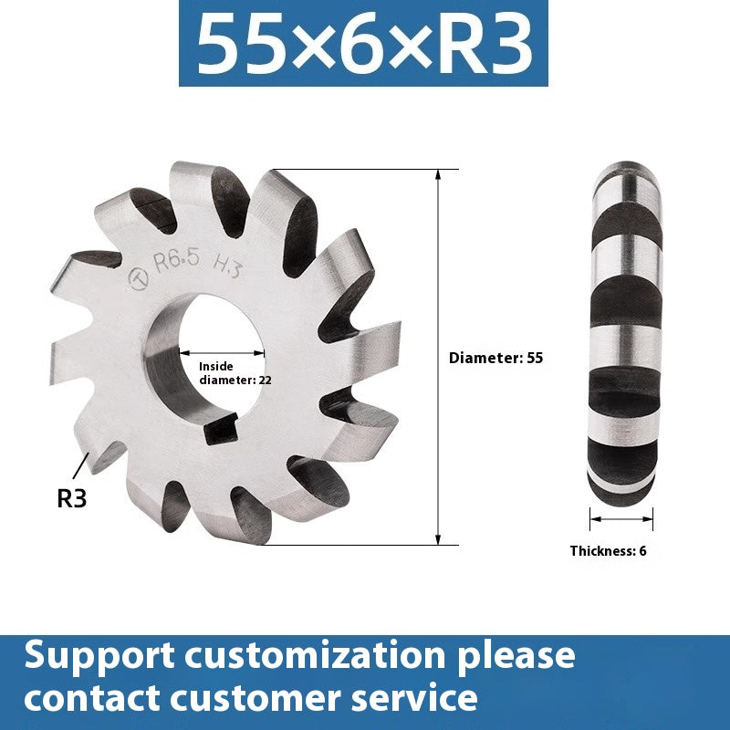 1063-High-speed steel convex semicircular milling cutter external R arc milling cutter saw blade milling cutter high-speed steel cutter disk R1R2R3R4R8R20 Shandong Denso Pricision Tools Co.,Ltd.